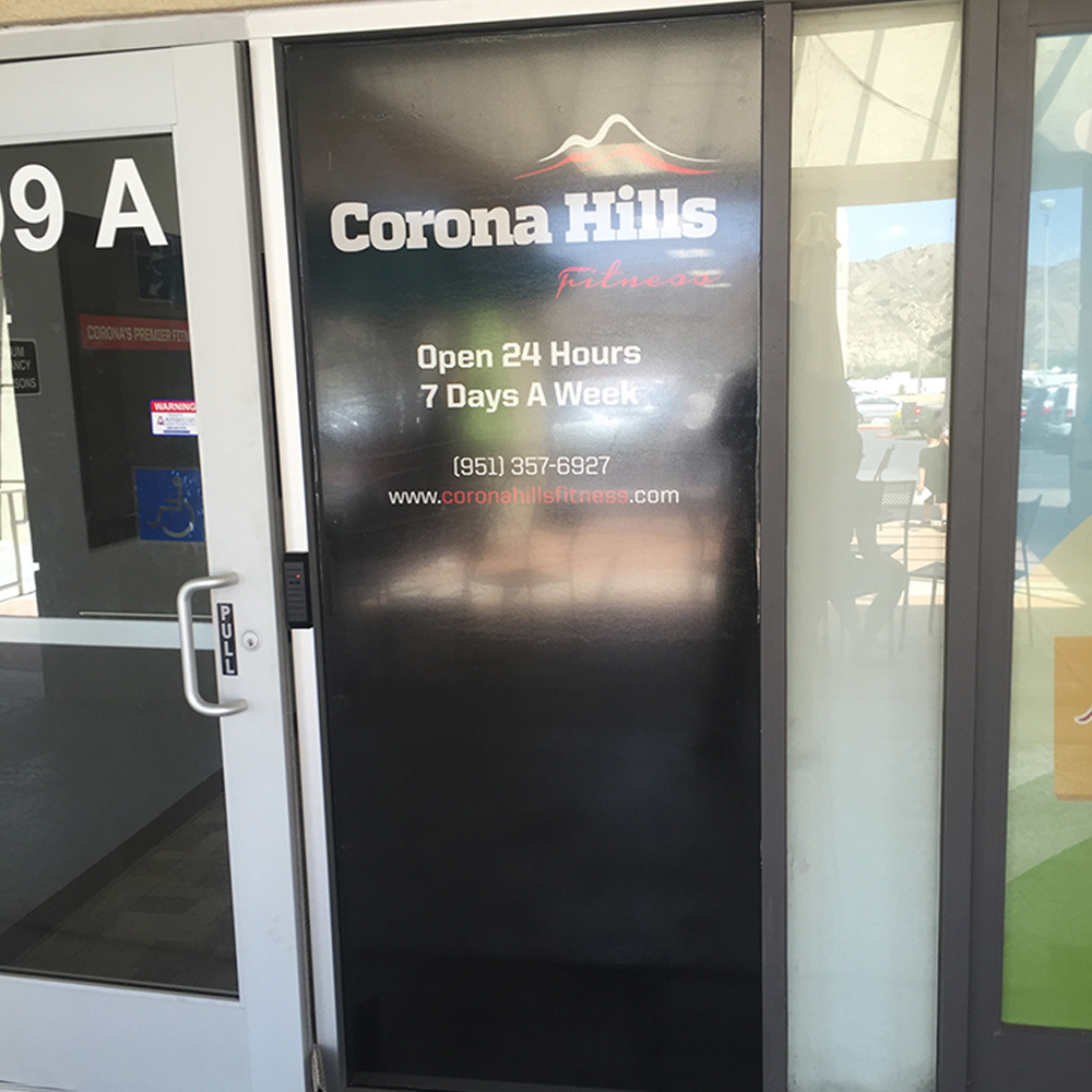 Corona Hills Fitness Door Decal