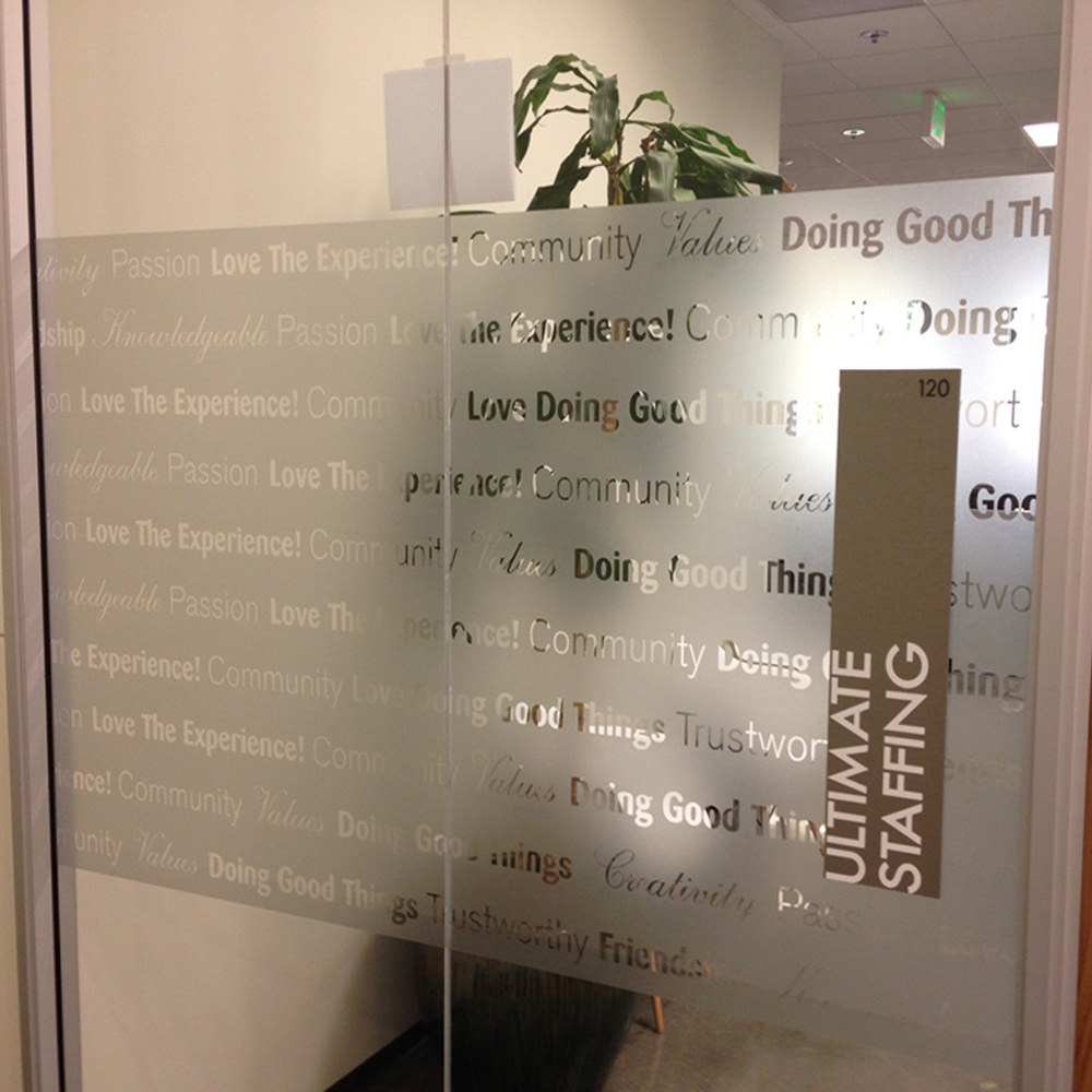 ULTIMATE STAFFING FROSTED WINDOW DECAL